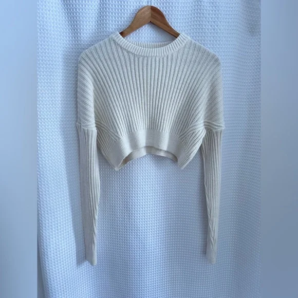 Urban Outfitters crop oversized‎ long sleeves crea knitted sweater size XS - Picture 5 of 15